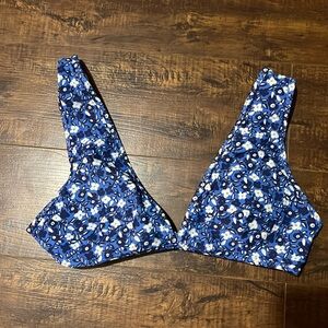 aerie blue floral bikini top